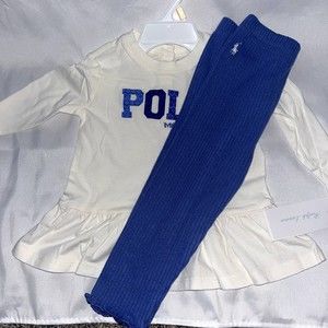 Polo Ralph Lauren Kids Logo Jersey Top Leggings Set (Infant) - G10